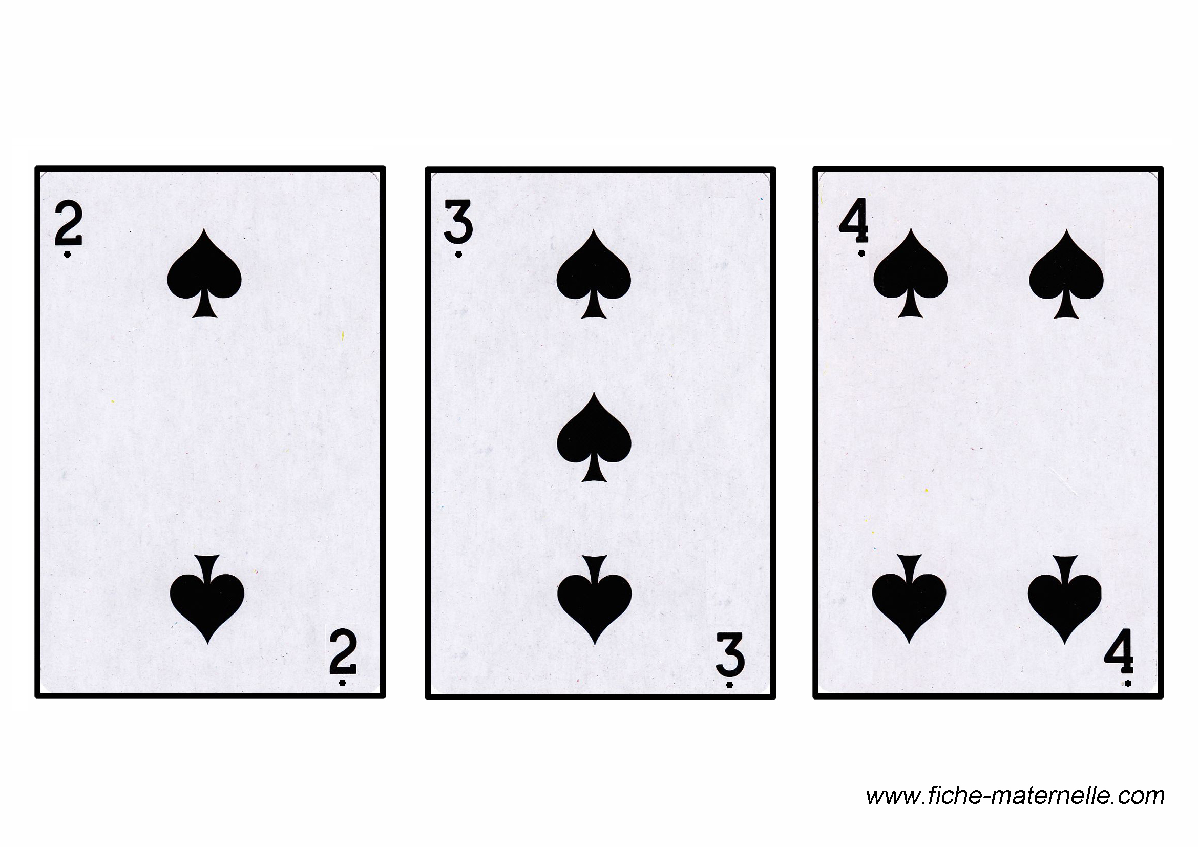 jeu de cartes les 2 3 4 de pique