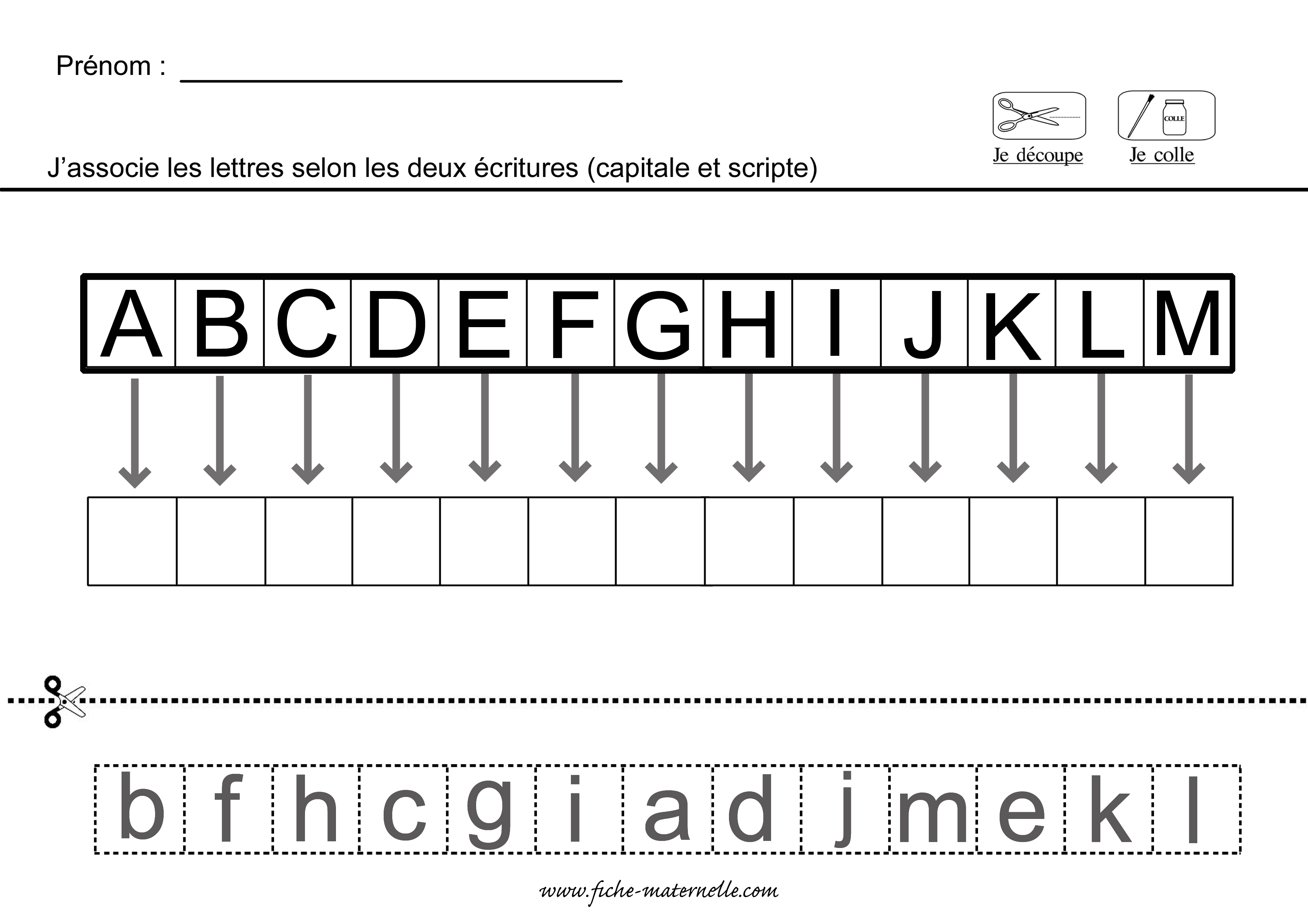 Imprimer Exercice Maternelle Moyenne Section Alphabet La Galerie