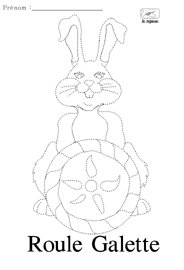 Repasser les pointills qui dessinent le lapin