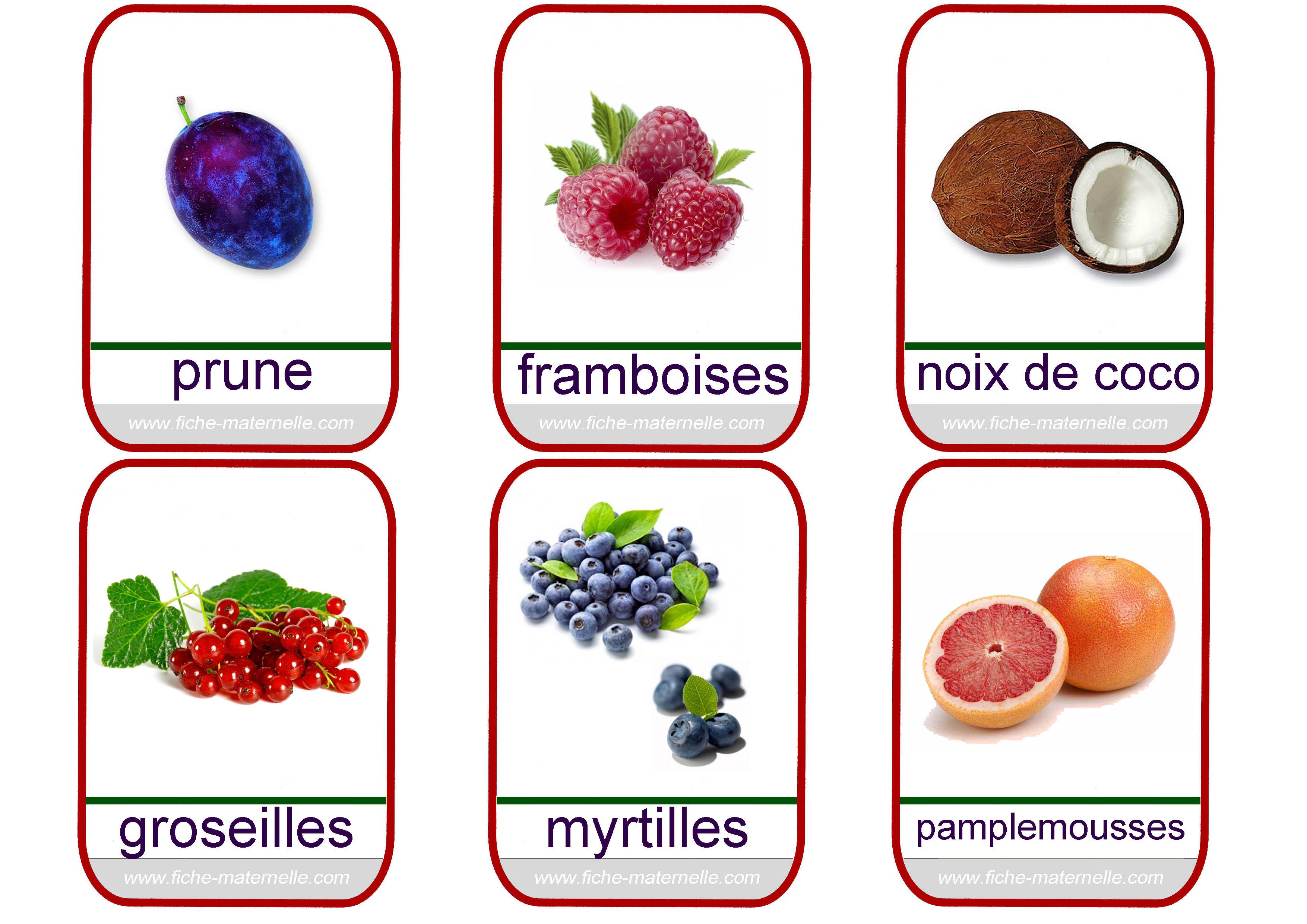 Imagier les fruits