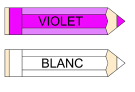 Les couleurs violette et blanche  afficher dans la classe