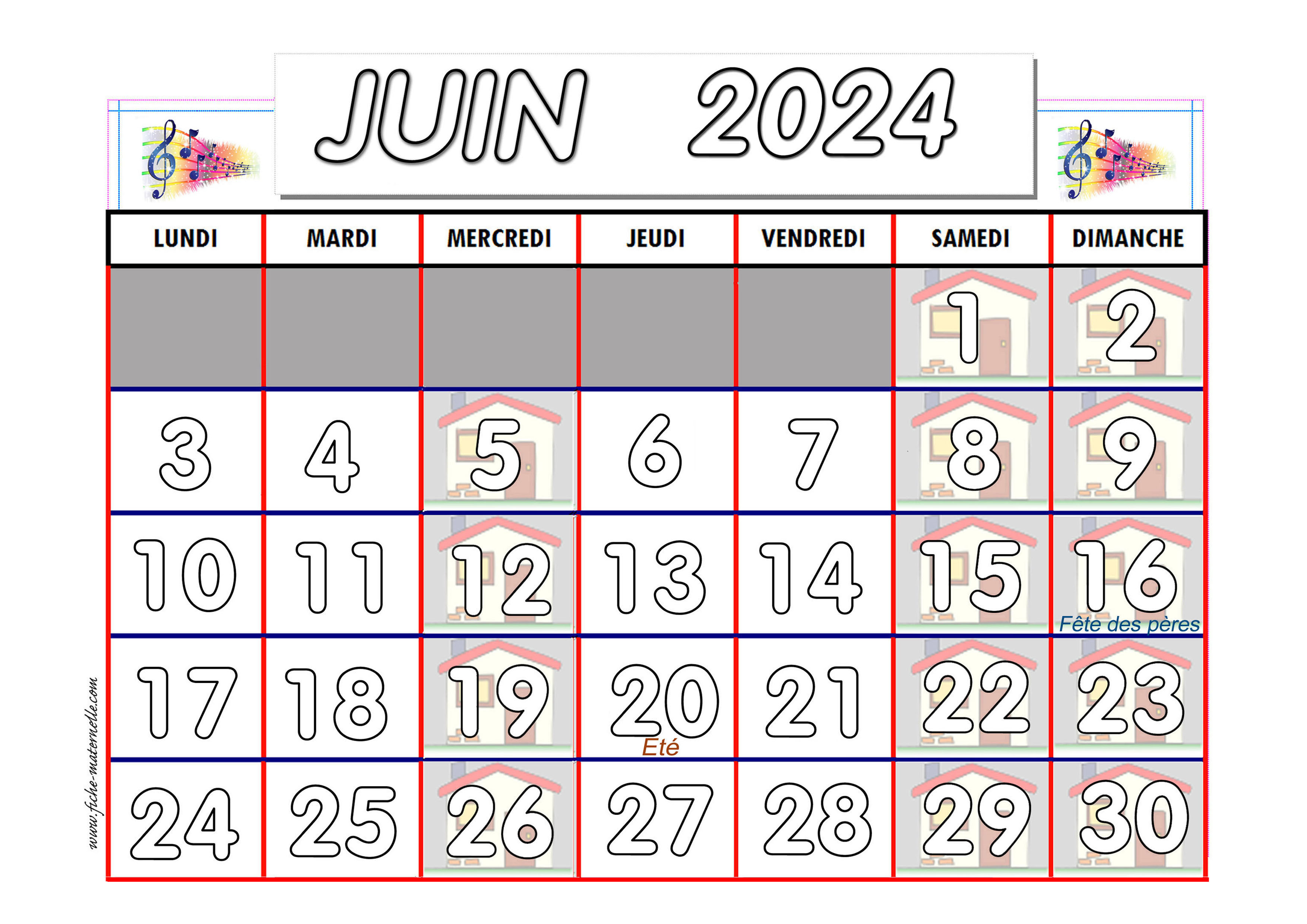 Calendrier juin 2023 - Ma Maternelle
